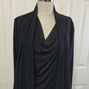 White House Black Market Black Draped Cardigan
